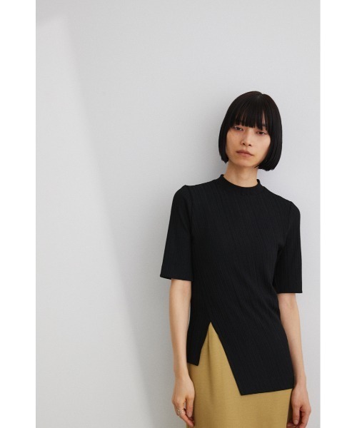 STYLEMIXER(スタイルミキサー)の「ランダムリブスリットトップ(Tシャツ/カットソー・レディース・ブラック/ホワイト/オレンジ・FREE)」の3枚目の写真
