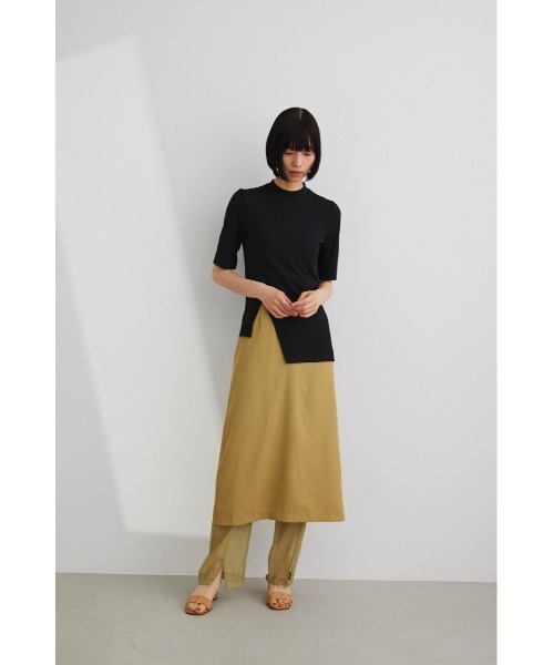 STYLEMIXER(スタイルミキサー)の「ランダムリブスリットトップ(Tシャツ/カットソー・レディース・ブラック/ホワイト/オレンジ・FREE)」の7枚目の写真