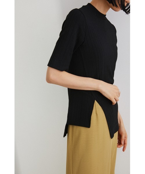STYLEMIXER(スタイルミキサー)の「ランダムリブスリットトップ(Tシャツ/カットソー・レディース・ブラック/ホワイト/オレンジ・FREE)」の6枚目の写真