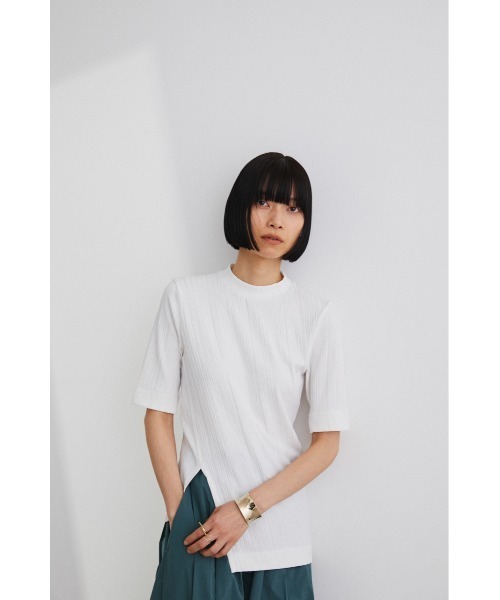 STYLEMIXER(スタイルミキサー)の「ランダムリブスリットトップ(Tシャツ/カットソー・レディース・ブラック/ホワイト/オレンジ・FREE)」の16枚目の写真