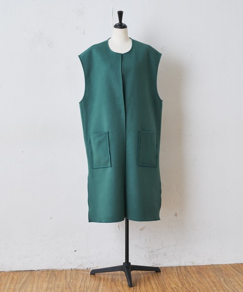 BEARDSLEY（ビアズリー）の「ウール羽織（その他アウター・レディース・グリーン/ネイビー・FREE）」の9枚目の写真