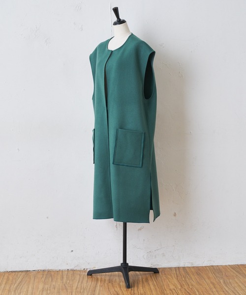 BEARDSLEY（ビアズリー）の「ウール羽織（その他アウター・レディース・グリーン/ネイビー・FREE）」の10枚目の写真