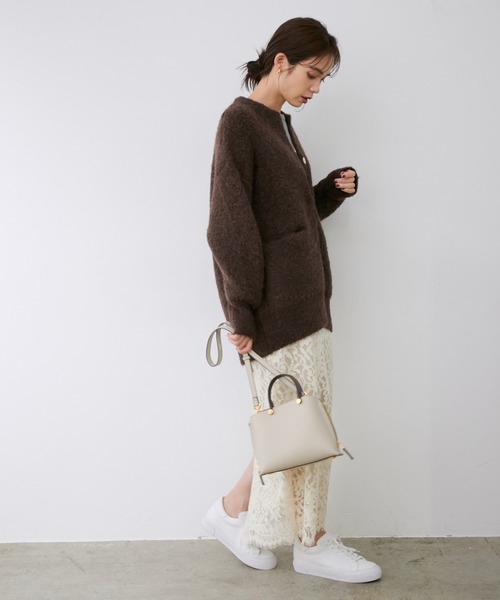 ROPE'（ロペ）の「ノーカラーリングヤーンニットブルゾン（ブルゾン