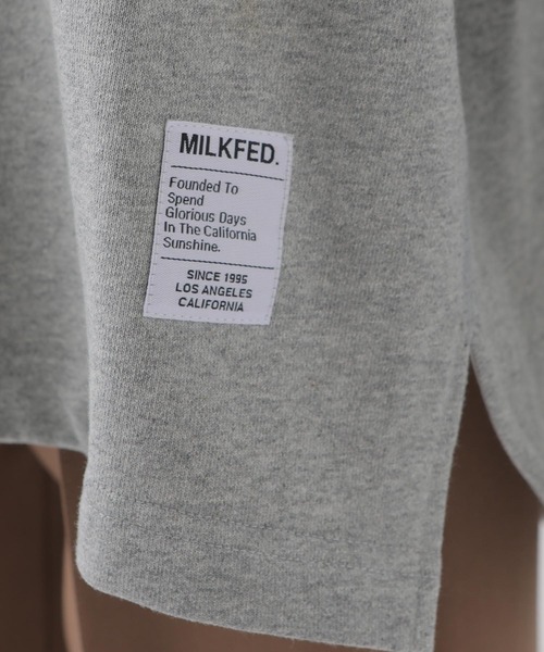 MILKFED.（ミルクフェド）の「EMBROIDERY LOGO BIG TOP（スウェット・レディース・ブラック/ネイビー/アッシュ・ONE SIZE）」の5枚目の写真