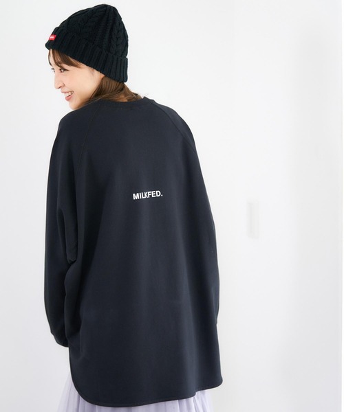 MILKFED.（ミルクフェド）の「EMBROIDERY LOGO BIG TOP（スウェット・レディース・ブラック/ネイビー/アッシュ・ONE SIZE）」の20枚目の写真
