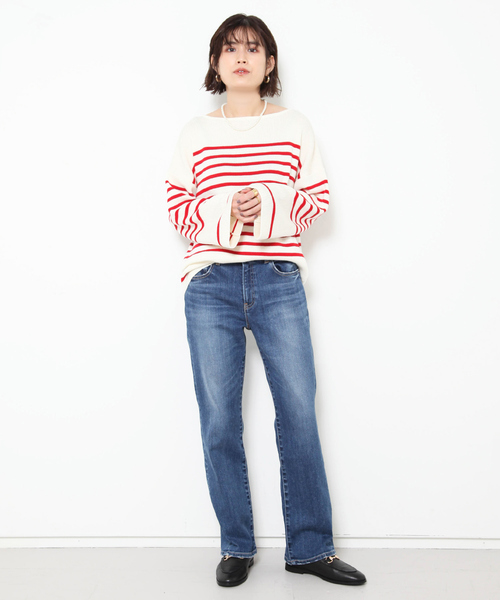 Rouge vif(ルージュヴィフ)の「ボーダーニット(ニット/セーター・レディース・レッド/ネイビー・フリー)」の5枚目の写真