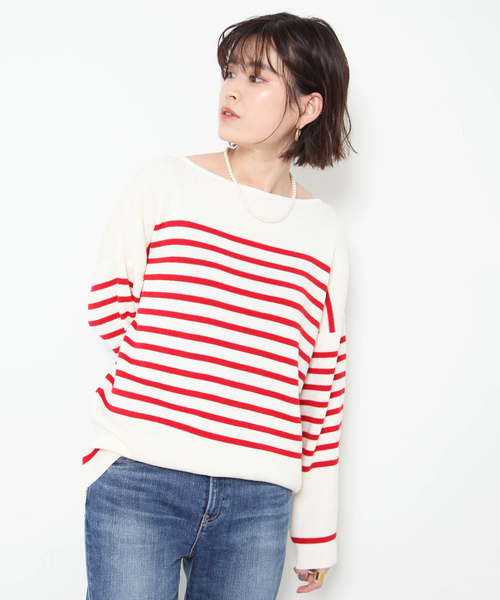 Rouge vif(ルージュヴィフ)の「ボーダーニット(ニット/セーター・レディース・レッド/ネイビー・フリー)」の14枚目の写真