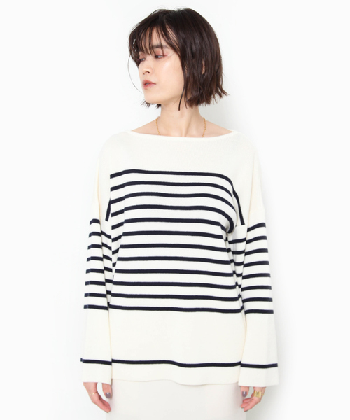 Rouge vif(ルージュヴィフ)の「ボーダーニット(ニット/セーター・レディース・レッド/ネイビー・フリー)」の3枚目の写真