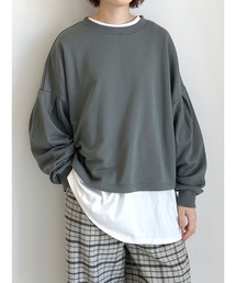 Samansa Mos2 blue | 裏毛ドルマンカットソー(Tシャツ/カットソー)