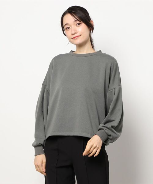 Samansa Mos2 blue(サマンサモスモスブルー)の「裏毛ドルマンカットソー(Tシャツ/カットソー・レディース・ベージュ/レッド/オフホワイト/グリーン/チャコール・フリ-)」の9枚目の写真