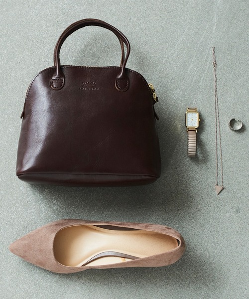 TIDEWAY(タイドウェイ)の「【TIDEWAY】LIGHT LEATHER BOSTON/S T2543(ハンドバッグ・レディース・ブラック/ダークブラウン/グレイッシュベージュ/ダークブラウン系・FREE)」の2枚目の写真