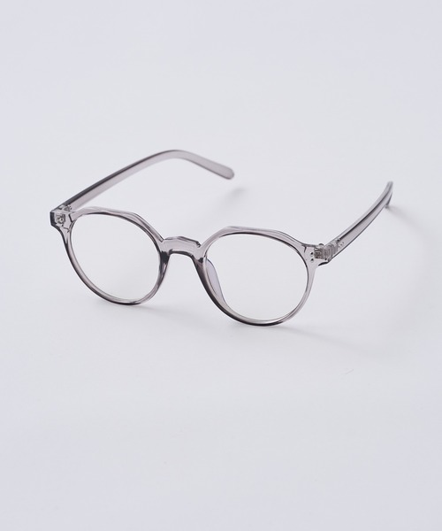 CIAOPANIC（チャオパニック）の「クリアラウンドメガネ（メガネ・レディース・グレー/ピンク・FREE）」の2枚目の写真