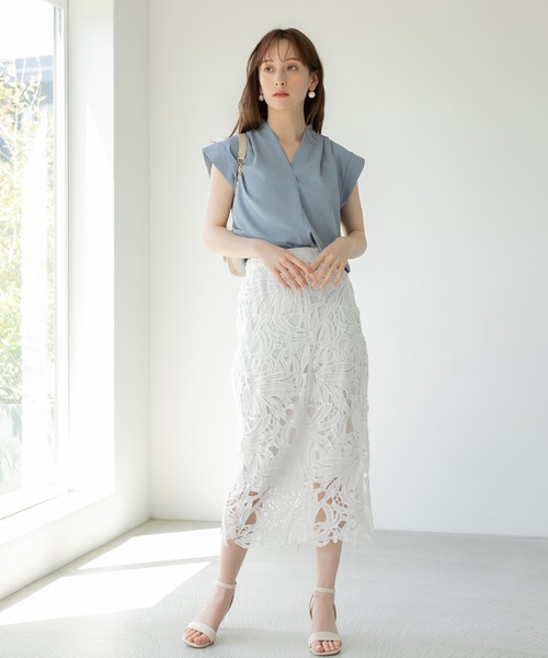 fifth（フィフス）の「【サイズ展開あり】レースタイトロングスカート（スカート・レディース・ブラック/ブルー/スモークピンク/イエロー/ホワイト・SMALL/MEDIUM）」の8枚目の写真