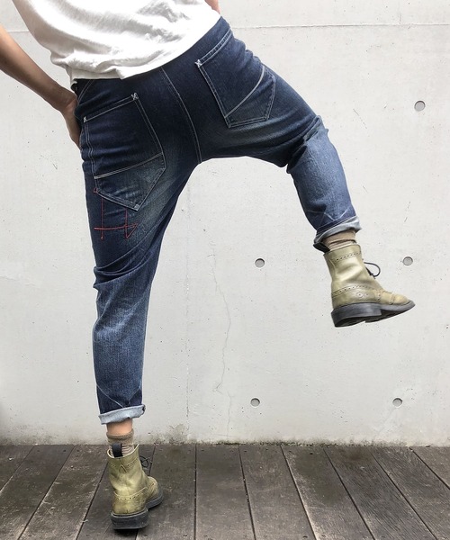 BURNOUT（バーンアウト）の「【BURNOUT】ツイストst.デニムUSEDパンツ（デニムパンツ・メンズ・インディゴブルー・M/L）」の7枚目の写真