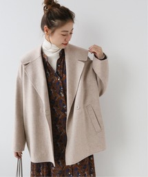 ウールナイロンリバーセーラーショートコート◆