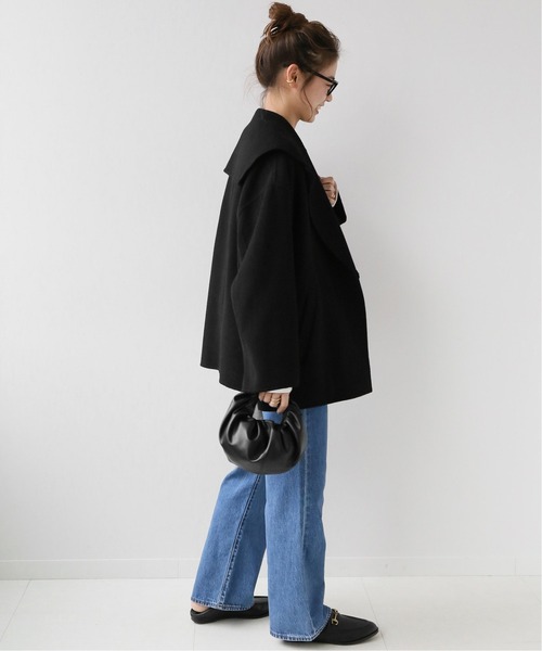 JOURNAL STANDARD relume（ジャーナルスタンダード　レリューム）の「ウールナイロンリバーセーラーショートコート◆（その他アウター・レディース・ブラック/ベージュ/キャメル・38/36）」の13枚目の写真