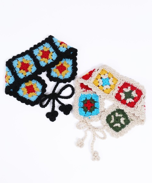 WC（ダブル シー）の「クロシェニットヘアアクセ（ヘアバンド・レディース・ブラック/アイボリー・FREE）」の7枚目の写真