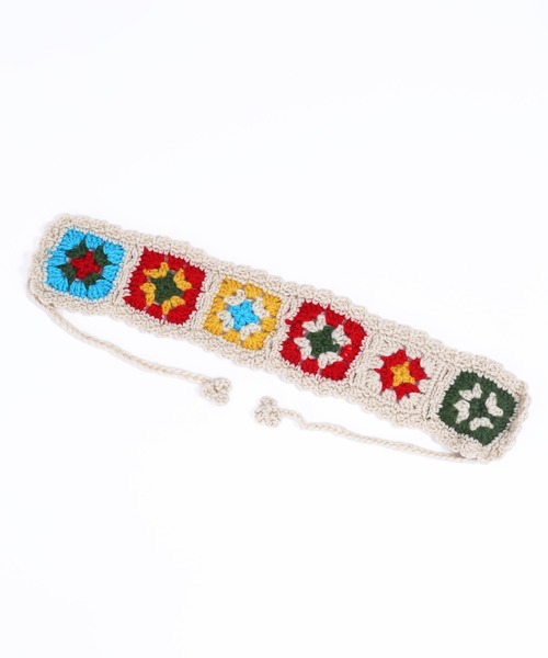 WC（ダブル シー）の「クロシェニットヘアアクセ（ヘアバンド・レディース・ブラック/アイボリー・FREE）」の9枚目の写真