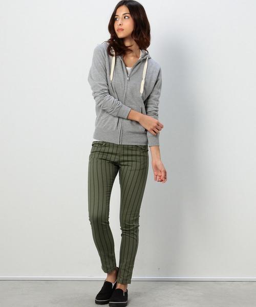 coen（コーエン）の「ストライプ柄イージースキニーパンツ◆（その他パンツ・レディース・オフホワイト/オリーブ/ネイビー・SMALL/LARGE/MEDIUM）」の14枚目の写真