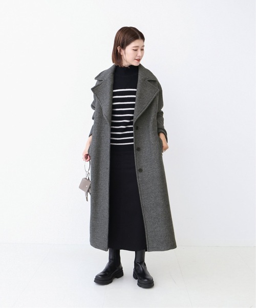 Spick & Span（スピックアンドスパン）の「#ネップツイードビッグカラーコート◆（チェスターコート・レディース・チャコールグレー/ベージュ・38/36）」の13枚目の写真