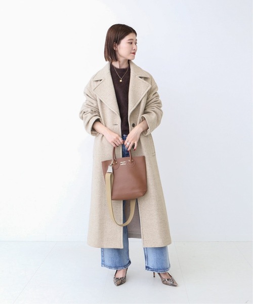 Spick & Span（スピックアンドスパン）の「#ネップツイードビッグカラーコート◆（チェスターコート・レディース・チャコールグレー/ベージュ・38/36）」の18枚目の写真