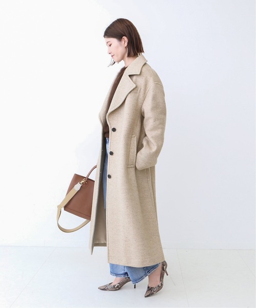 Spick & Span（スピックアンドスパン）の「#ネップツイードビッグカラーコート◆（チェスターコート・レディース・チャコールグレー/ベージュ・38/36）」の10枚目の写真