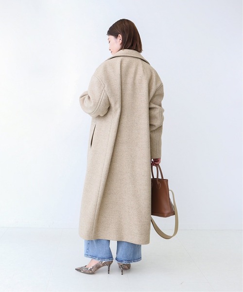 Spick & Span（スピックアンドスパン）の「#ネップツイードビッグカラーコート◆（チェスターコート・レディース・チャコールグレー/ベージュ・38/36）」の4枚目の写真