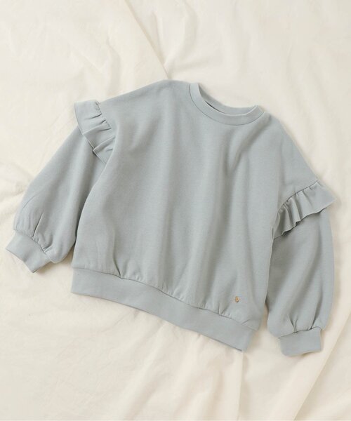 apres les cours（アプレレクール）の「【HAPPY PRICE】袖フリルトレーナー（スウェット・キッズ・アイボリー/ローズ/ブルー/オレンジ/ミント・110/90/100/120/130/80/140）」の2枚目の写真