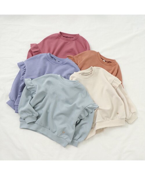 apres les cours（アプレレクール）の「【HAPPY PRICE】袖フリルトレーナー（スウェット・キッズ・アイボリー/ローズ/ブルー/オレンジ/ミント・110/90/100/120/130/80/140）」の6枚目の写真