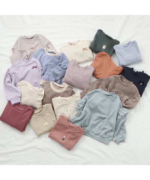 apres les cours（アプレレクール）の「【HAPPY PRICE】袖フリルトレーナー（スウェット・キッズ・アイボリー/ローズ/ブルー/オレンジ/ミント・110/90/100/120/130/80/140）」の7枚目の写真