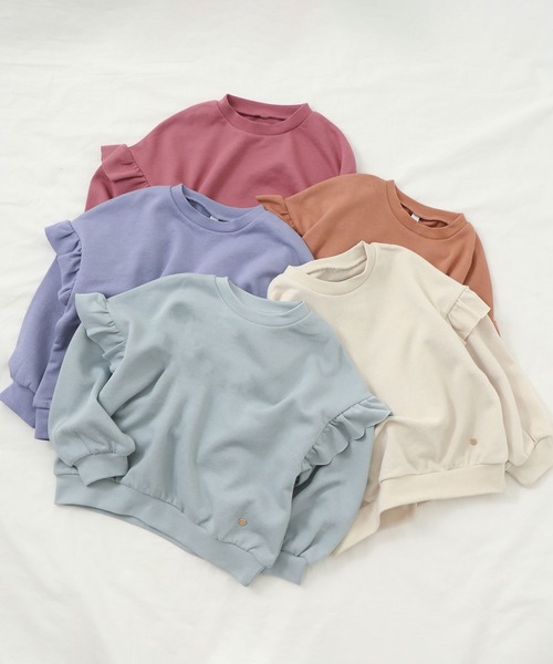 apres les cours（アプレレクール）の「【HAPPY PRICE】袖フリルトレーナー（スウェット・キッズ・アイボリー/ローズ/ブルー/オレンジ/ミント・110/90/100/120/130/80/140）」の22枚目の写真