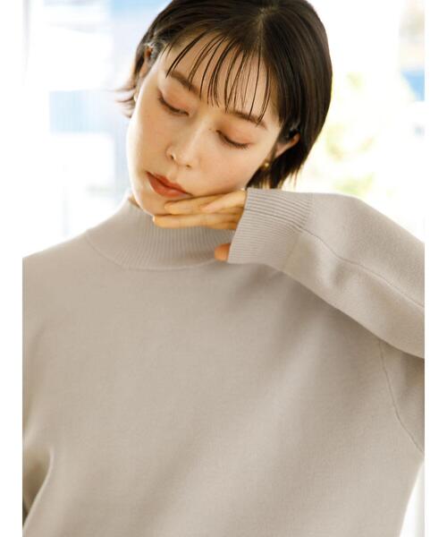 koe(コエ)の「スウェットライクニット モックネックプルオーバー*(ニット/セーター・レディース・ライトグレー/ブラック/ブルー/アイボリー/ピンクベージュ・S/M/L)」の17枚目の写真