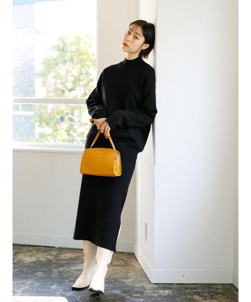 koe(コエ)の「スウェットライクニット モックネックプルオーバー*(ニット/セーター・レディース・ライトグレー/ブラック/ブルー/アイボリー/ピンクベージュ・S/M/L)」の18枚目の写真