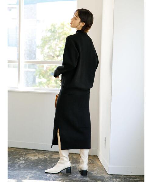 koe(コエ)の「スウェットライクニット モックネックプルオーバー*(ニット/セーター・レディース・ライトグレー/ブラック/ブルー/アイボリー/ピンクベージュ・S/M/L)」の20枚目の写真