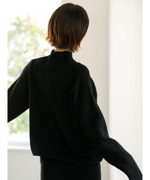 koe(コエ)の「スウェットライクニット モックネックプルオーバー*(ニット/セーター・レディース・ライトグレー/ブラック/ブルー/アイボリー/ピンクベージュ・S/M/L)」の22枚目の写真