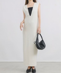 NEUNA | 2WAY  Uネック・Vネックロングワンピース(ワンピース)