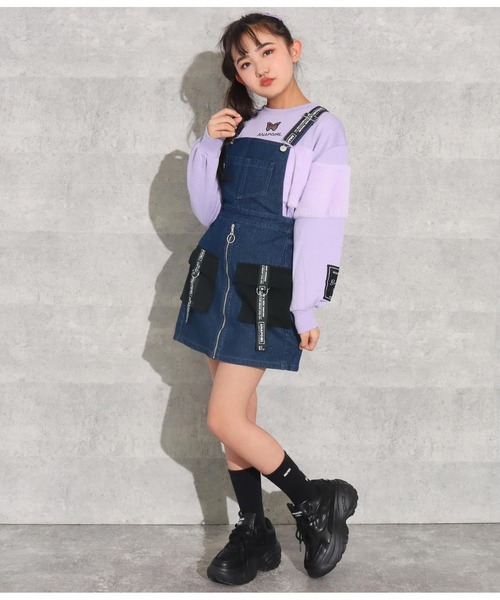 ANAP GiRL（アナップガール）の「配色ジャンパースカート（ジャンパー
