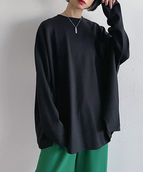 PAGEBOY(ページボーイ)の「ポケットルーズロンT(Tシャツ/カットソー・レディース・ブラック/オフホワイト/ブルー・FREE)」の14枚目の写真