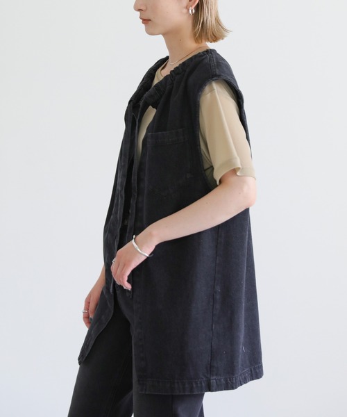 select MOCA（セレクトモカ）の「ドロストネックデニムベスト（ベスト・レディース・ブラック/インディゴブルー・FREE）」の18枚目の写真