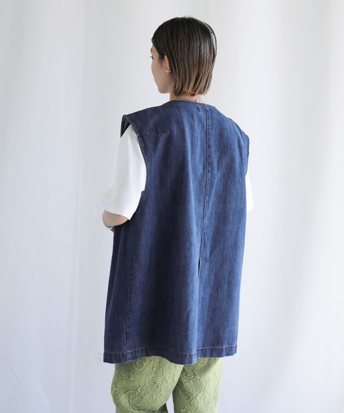 select MOCA（セレクトモカ）の「ドロストネックデニムベスト（ベスト・レディース・ブラック/インディゴブルー・FREE）」の20枚目の写真