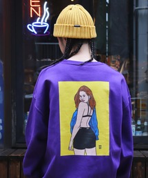 ZOZOTOWN 限定受注商品 LFYT ラファイエット [Lafayette] - LFYT × チアゴビアスボラス [THIAGO VILLAS BOAS] コラボ ボクサー ガール クルーネック スウェット スウェットシャツ [BOXERS GIRL CREWNECK SWEAT]