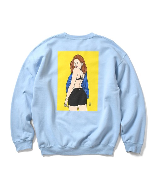 Lafayette（ラファイエット）の「ZOZOTOWN 限定受注商品 LFYT ラファイエット [Lafayette] - LFYT × チアゴビアスボラス [THIAGO VILLAS BOAS] コラボ ボクサー ガール クルーネック スウェット スウェットシャツ [BOXERS GIRL CREWNECK SWEAT]（スウェット・メンズ・ライトブルー/ブラック/パープル・SMALL/MEDIUM/LARGE/X-LARGE/XX-LARGE）」の3枚目の写真