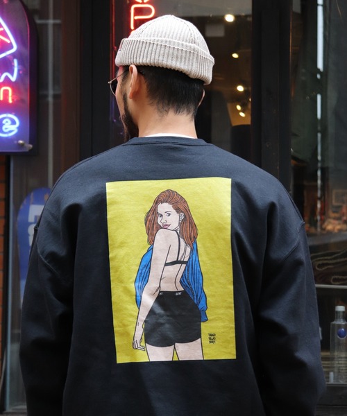 Lafayette（ラファイエット）の「ZOZOTOWN 限定受注商品 LFYT ラファイエット [Lafayette] - LFYT × チアゴビアスボラス [THIAGO VILLAS BOAS] コラボ ボクサー ガール クルーネック スウェット スウェットシャツ [BOXERS GIRL CREWNECK SWEAT]（スウェット・メンズ・ライトブルー/ブラック/パープル・SMALL/MEDIUM/LARGE/X-LARGE/XX-LARGE）」の2枚目の写真