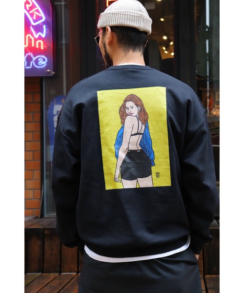 Lafayette（ラファイエット）の「ZOZOTOWN 限定受注商品 LFYT ラファイエット [Lafayette] - LFYT × チアゴビアスボラス [THIAGO VILLAS BOAS] コラボ ボクサー ガール クルーネック スウェット スウェットシャツ [BOXERS GIRL CREWNECK SWEAT]（スウェット・メンズ・ライトブルー/ブラック/パープル・SMALL/MEDIUM/LARGE/X-LARGE/XX-LARGE）」の5枚目の写真