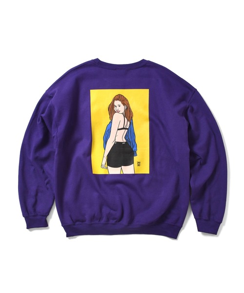 Lafayette（ラファイエット）の「ZOZOTOWN 限定受注商品 LFYT ラファイエット [Lafayette] - LFYT × チアゴビアスボラス [THIAGO VILLAS BOAS] コラボ ボクサー ガール クルーネック スウェット スウェットシャツ [BOXERS GIRL CREWNECK SWEAT]（スウェット・メンズ・ライトブルー/ブラック/パープル・SMALL/MEDIUM/LARGE/X-LARGE/XX-LARGE）」の22枚目の写真