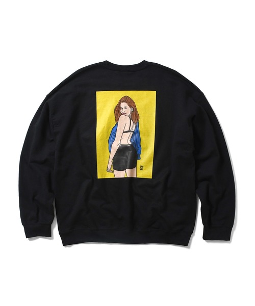 Lafayette（ラファイエット）の「ZOZOTOWN 限定受注商品 LFYT ラファイエット [Lafayette] - LFYT × チアゴビアスボラス [THIAGO VILLAS BOAS] コラボ ボクサー ガール クルーネック スウェット スウェットシャツ [BOXERS GIRL CREWNECK SWEAT]（スウェット・メンズ・ライトブルー/ブラック/パープル・SMALL/MEDIUM/LARGE/X-LARGE/XX-LARGE）」の8枚目の写真