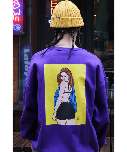 Lafayette（ラファイエット）の「ZOZOTOWN 限定受注商品 LFYT ラファイエット [Lafayette] - LFYT × チアゴビアスボラス [THIAGO VILLAS BOAS] コラボ ボクサー ガール クルーネック スウェット スウェットシャツ [BOXERS GIRL CREWNECK SWEAT]（スウェット・メンズ・ライトブルー/ブラック/パープル・SMALL/MEDIUM/LARGE/X-LARGE/XX-LARGE）」の20枚目の写真
