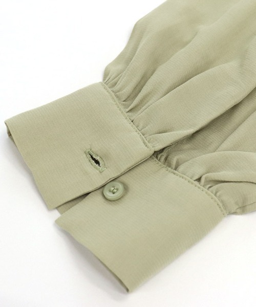 Pierrot(ピエロ)の「バンドカラーフレアシャツワンピース(シャツワンピース・レディース・オフホワイト/ブラック/ミント/イエロー・M/L/PM)」の16枚目の写真