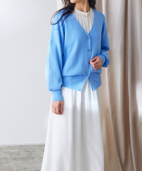 Pierrot(ピエロ)の「バンドカラーフレアシャツワンピース(シャツワンピース・レディース・オフホワイト/ブラック/ミント/イエロー・M/L/PM)」の8枚目の写真