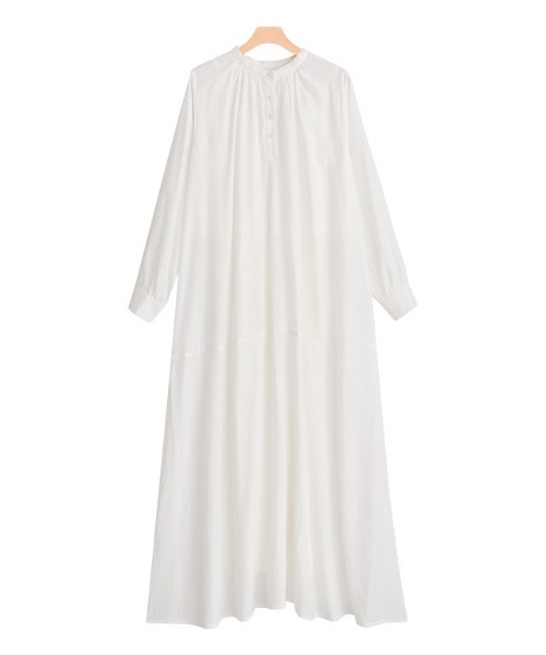 Pierrot(ピエロ)の「バンドカラーフレアシャツワンピース(シャツワンピース・レディース・オフホワイト/ブラック/ミント/イエロー・M/L/PM)」の19枚目の写真